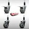 Service Caster 3.5'' SS Gray Poly Swivel 1-1/8'' Expanding Stem Caster Set 2 Total Lock Brakes, 4PK SCC-SSEXTTL20S3514-PPUB-2-S-2-118 - alternate 3